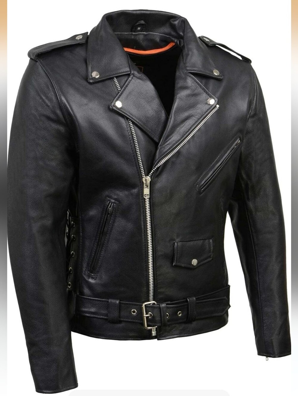 Milwaukee Leather LKM1781 Men's XL Classic Premium Leather Black Jacket New